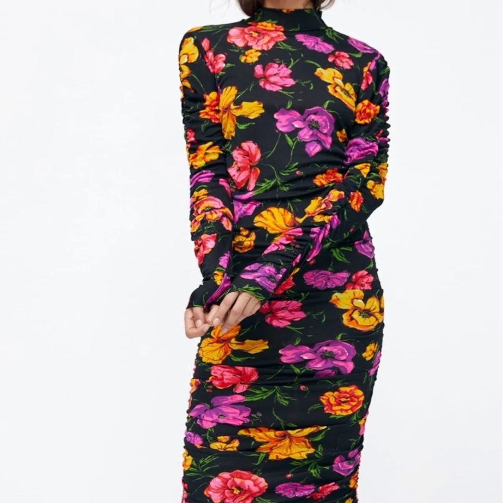 Zara printed midi dress